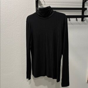 Banana Republic Black Long-Sleeve Turtleneck Top